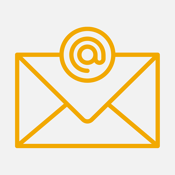 Line drawing depicting an e-newsletter